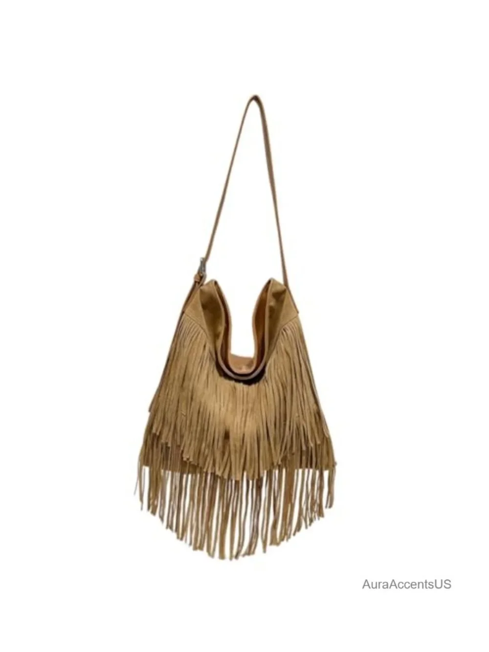 Faux Suede PU Leather Fringe Hobo Shoulder Bag Tassel Crossbody